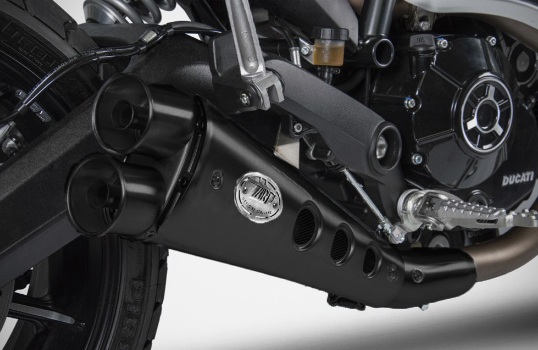 Slip-On Omologato "SPECIAL EDITION" Zard Acciaio Inox Nero con paracalore per DUCATI SCRAMBLER 800 2017-2020