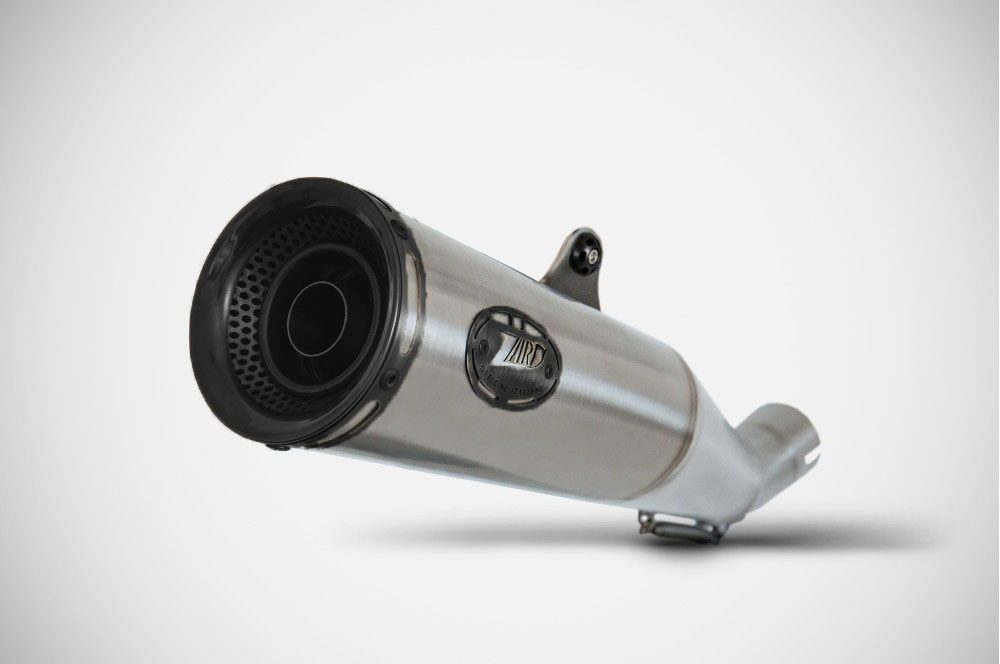 Slip-On Zard "ZUMA" Acciaio Inox Satinato Fondello Nero Racing per DUCATI SCRAMBLER DESERT SLED 800 2021-2022
