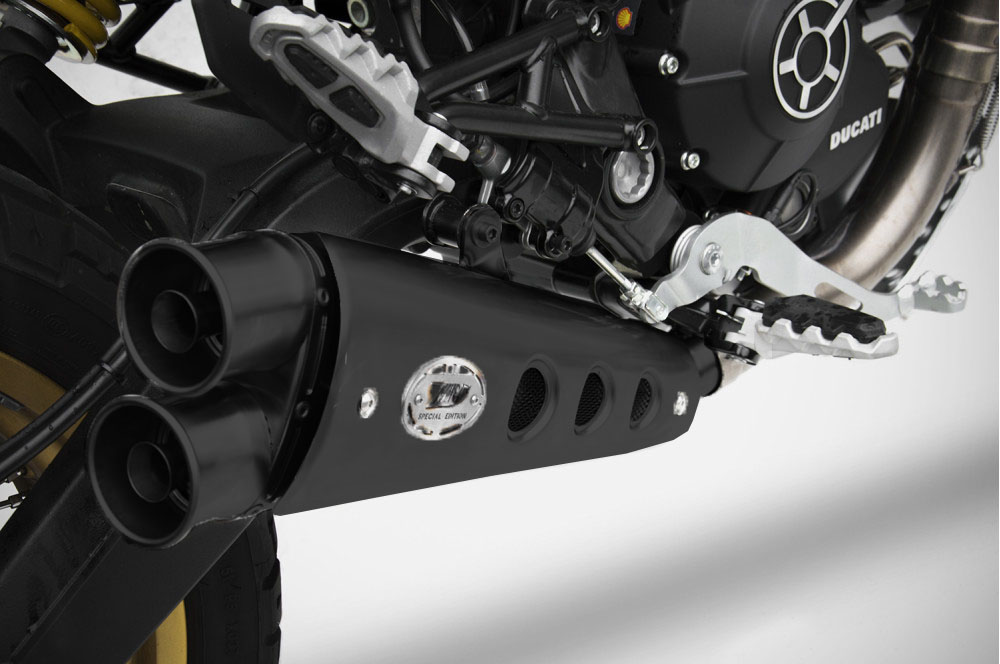 Slip-On Omologato "SPECIAL EDITION" Zard Acciaio Inox Nero con paracalore per DUCATI SCRAMBLER 800 DESERT SLED 2017-2020