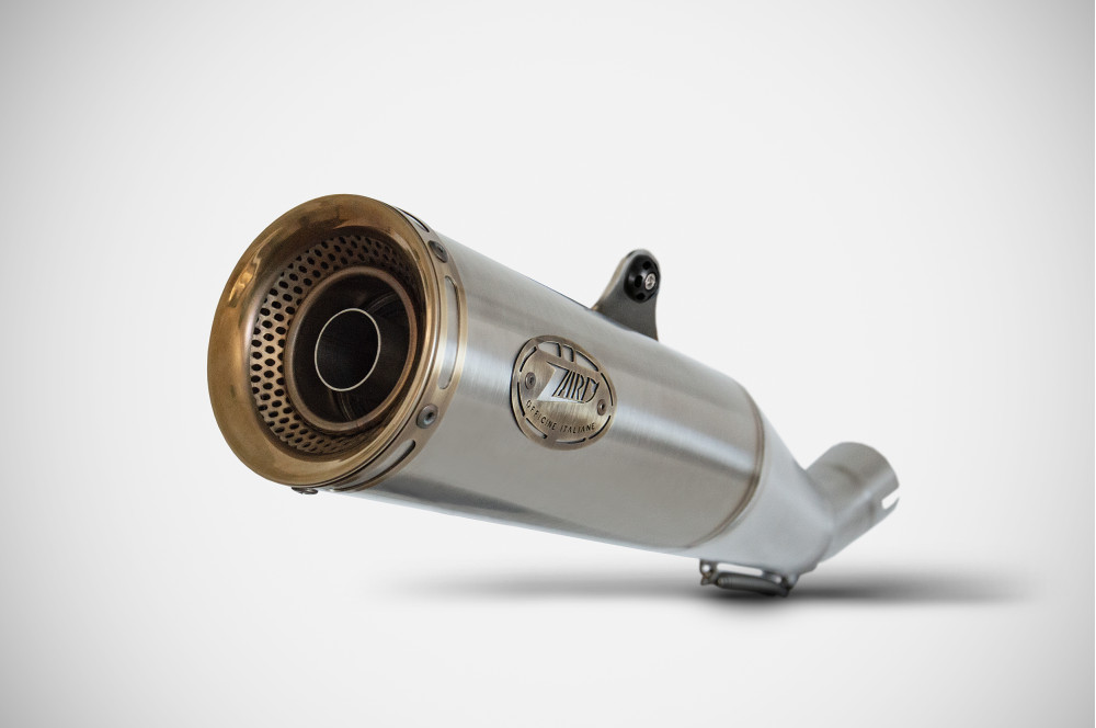 Slip-On Zard "ZUMA" Acciaio Inox Satinato Fondello Bronzato Racing per DUCATI SCRAMBLER DESERT SLED 800 2017-2020