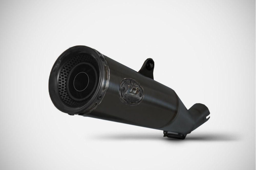 Slip-On Zard "ZUMA" Acciaio Inox Nero Fondello Nero Omologato per DUCATI SCRAMBLER DESERT SLED 800 2017-2020