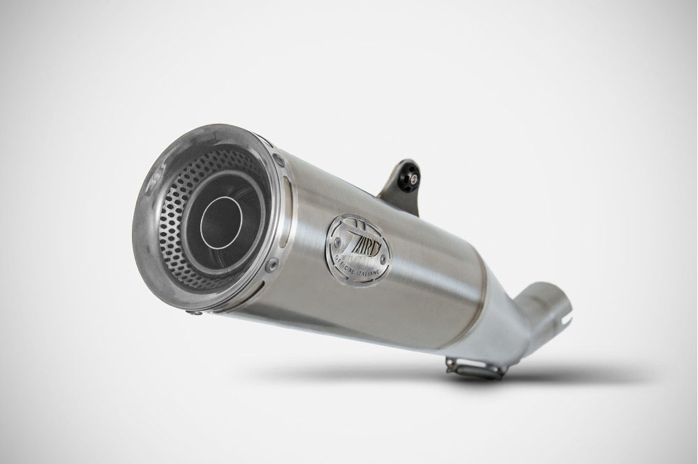 Slip-On Zard "ZUMA" Acciaio Inox Satinato Fondello Argento Omologato per DUCATI SCRAMBLER DESERT SLED 800 2017-2020
