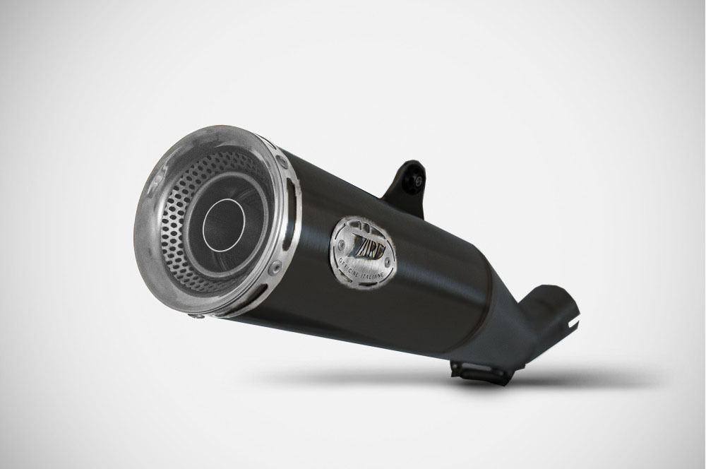 Slip-On Zard "ZUMA" Acciaio Inox Nero Fondello Argento Omologato per DUCATI SCRAMBLER DESERT SLED 800 2017-2020