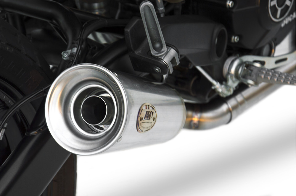 Slip-On Zard Conico Acciaio Inox Racing Satinato per DUCATI SCRAMBLER SIXTY2 2016-2020