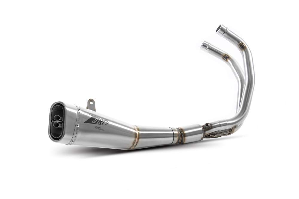 Kit Completo 2>1 Zard Inox con Fondello Inox Satinato Omologato per YAMAHA MT-07 2014-2016