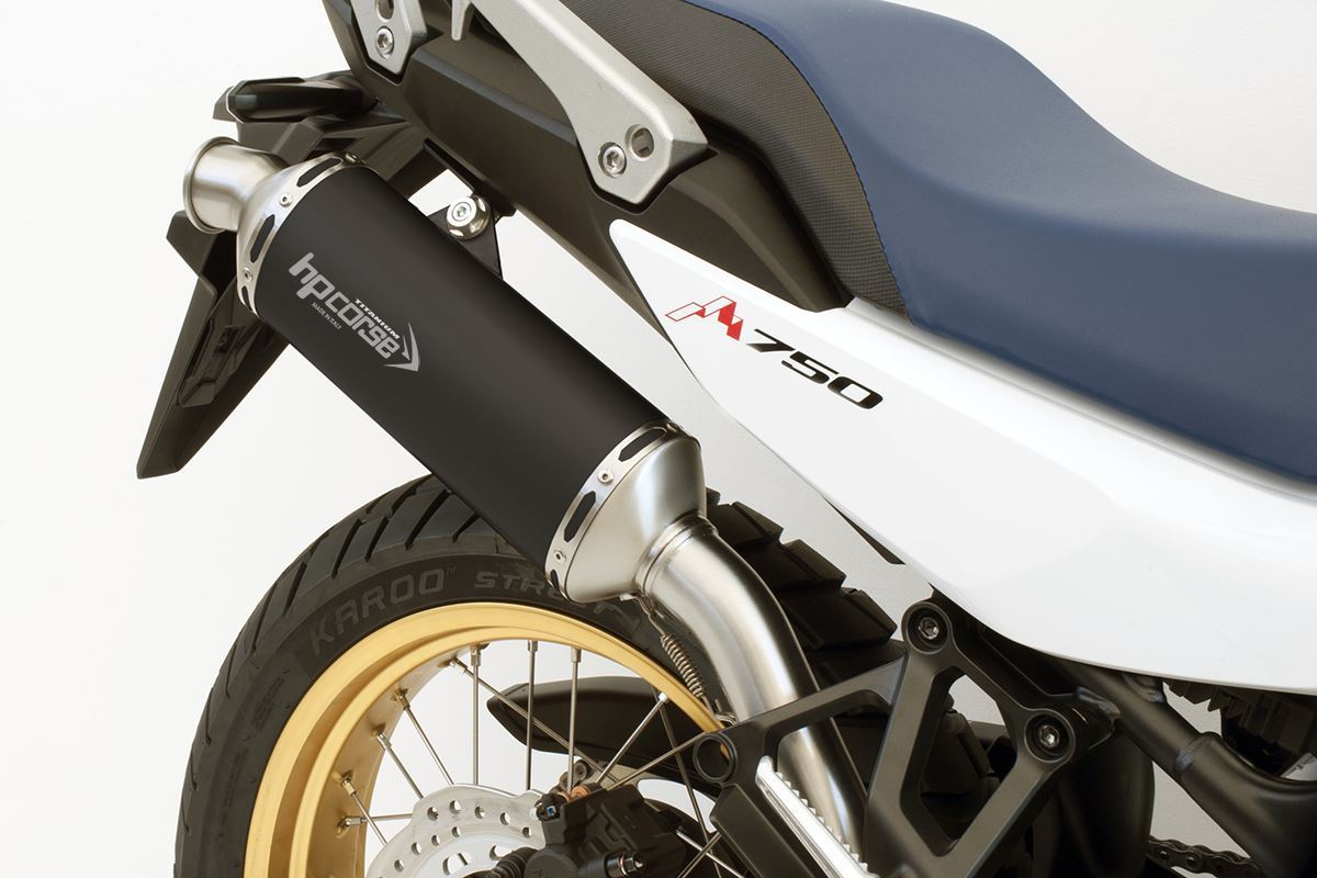 Silenziatore omologato HP Corse SP-1 Short Black Titanium per HONDA XL 750 TRANSALP 2023-2024