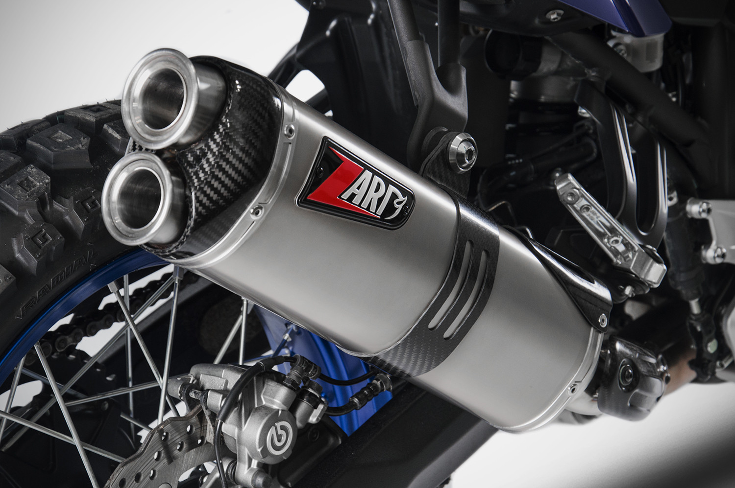 Slip-On Zard Racing Acciaio Inox Satinato Fondello Carbonio Racing per YAMAHA TENERE' 700 2019-2020