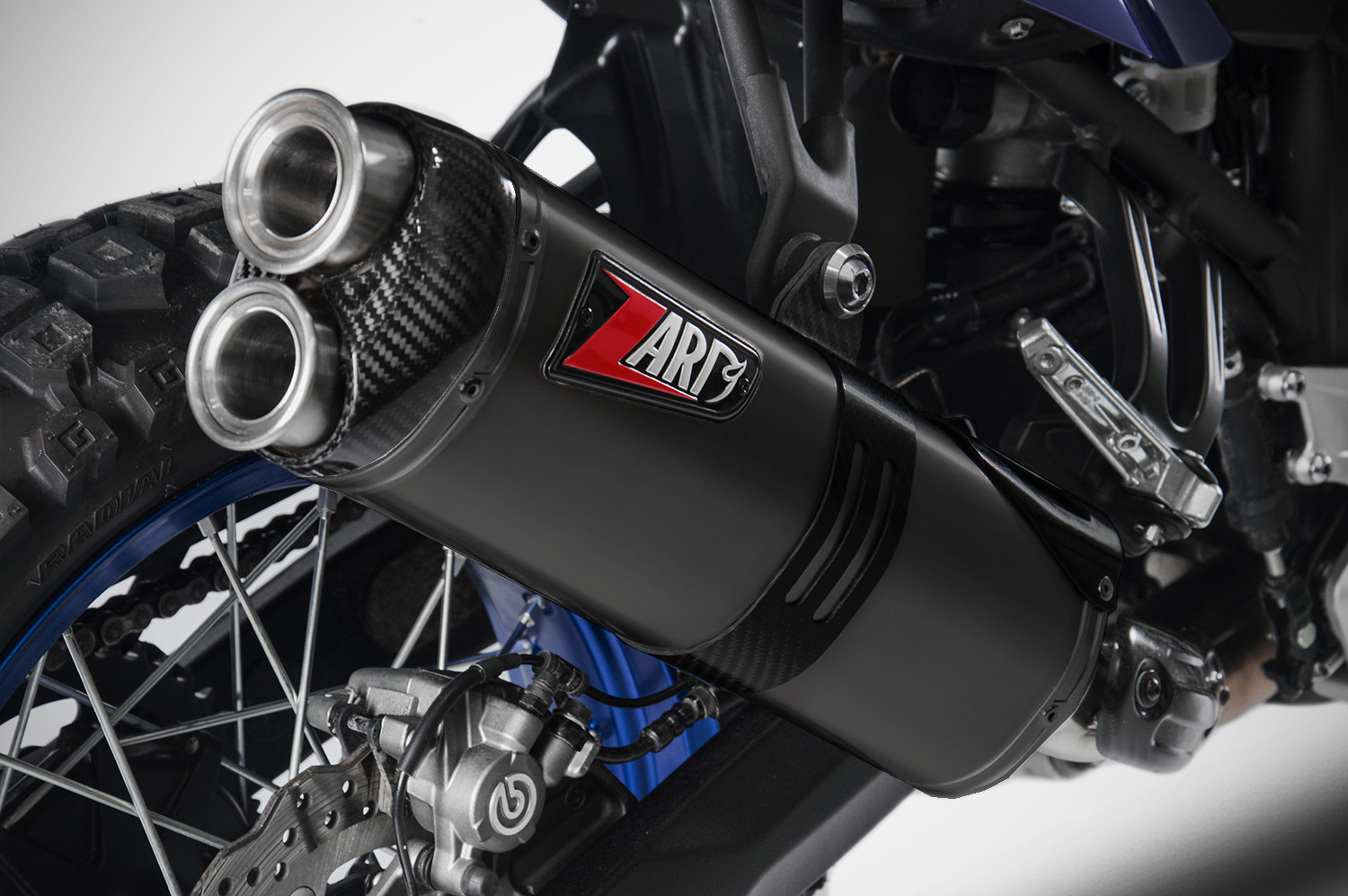 Slip-On Zard Acciaio Inox Nero Fondello Carbonio Racing per YAMAHA TENERE' 700 2019-2020