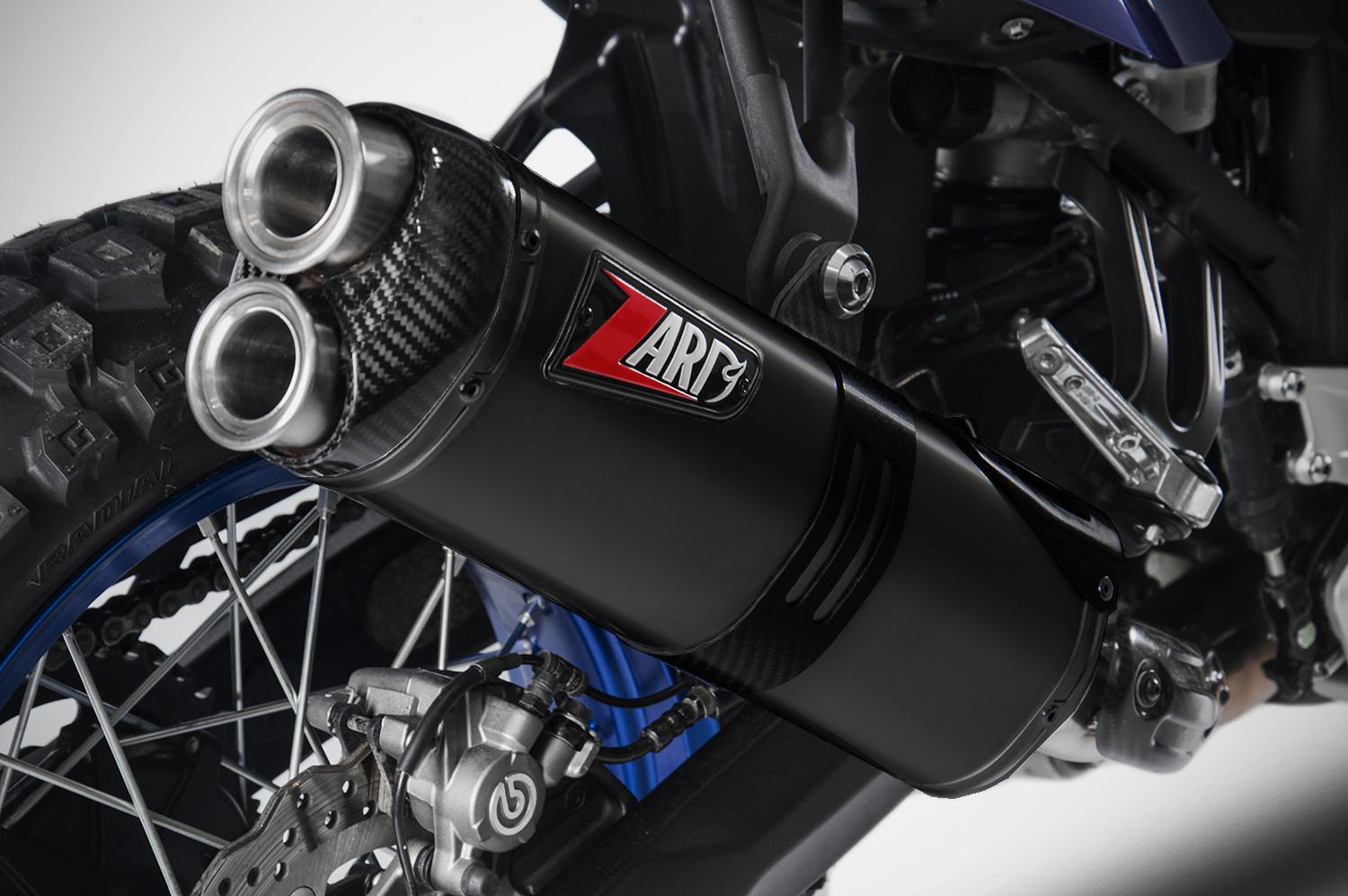 Slip-On Zard Titanio Nero Fondello Carbonio Racing per YAMAHA TENERE' 700 2019-2020