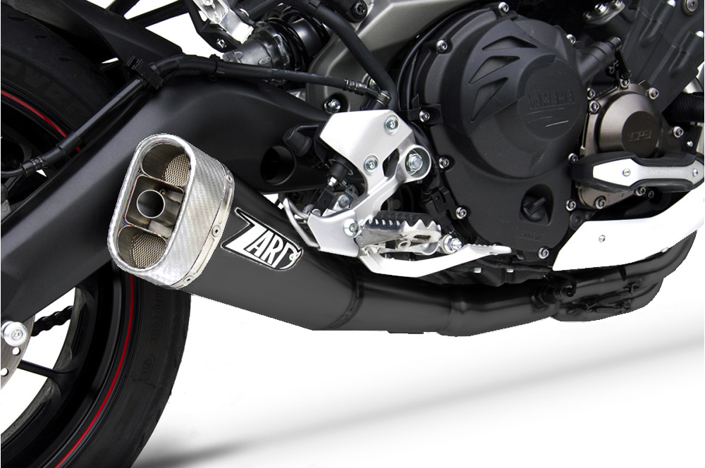 Kit Completo Zard 2>1 Acciaio Inox Fondello Inox Omologato Nero per YAMAHA TRACER 900 2015-2016