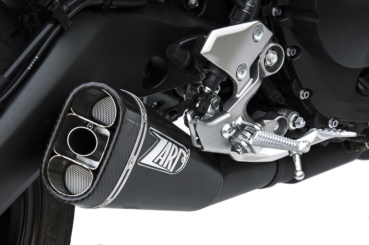 Kit Completo 2>1 Zard Acciaio Inox Racing Nero fondello Carbonio per YAMAHA XSR 900 2016-2020