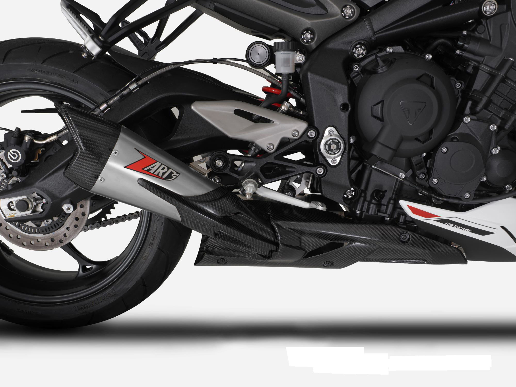 Kit Completo Zard 3>1 Acciaio Inox Fondello Carbonio Omologato Satinato per TRIUMPH STREET TRIPLE 765 2023-2024
