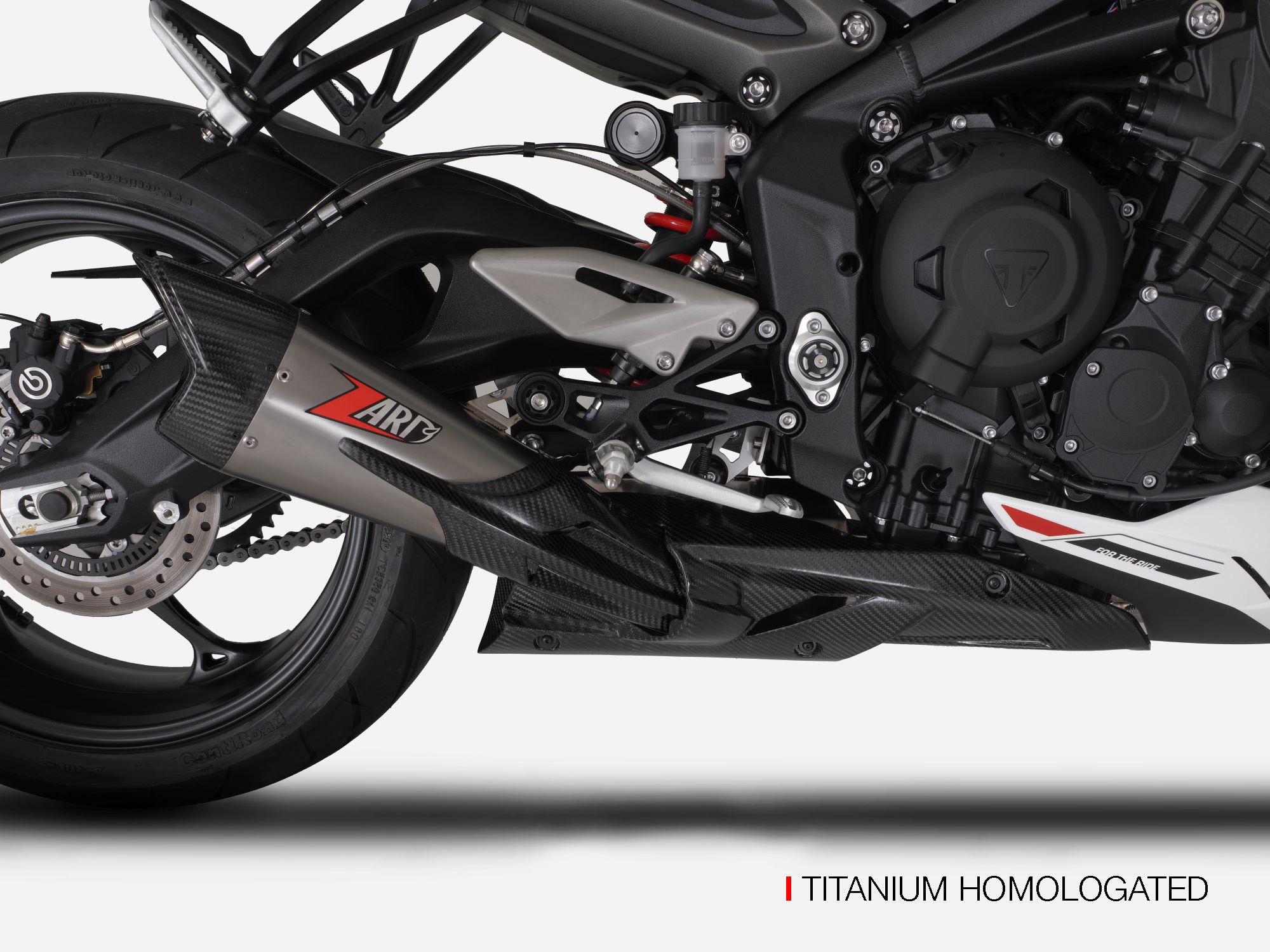 Kit Completo Zard 3>1 Titanio Fondello Carbonio Omologato per TRIUMPH STREET TRIPLE 765 2023-2024