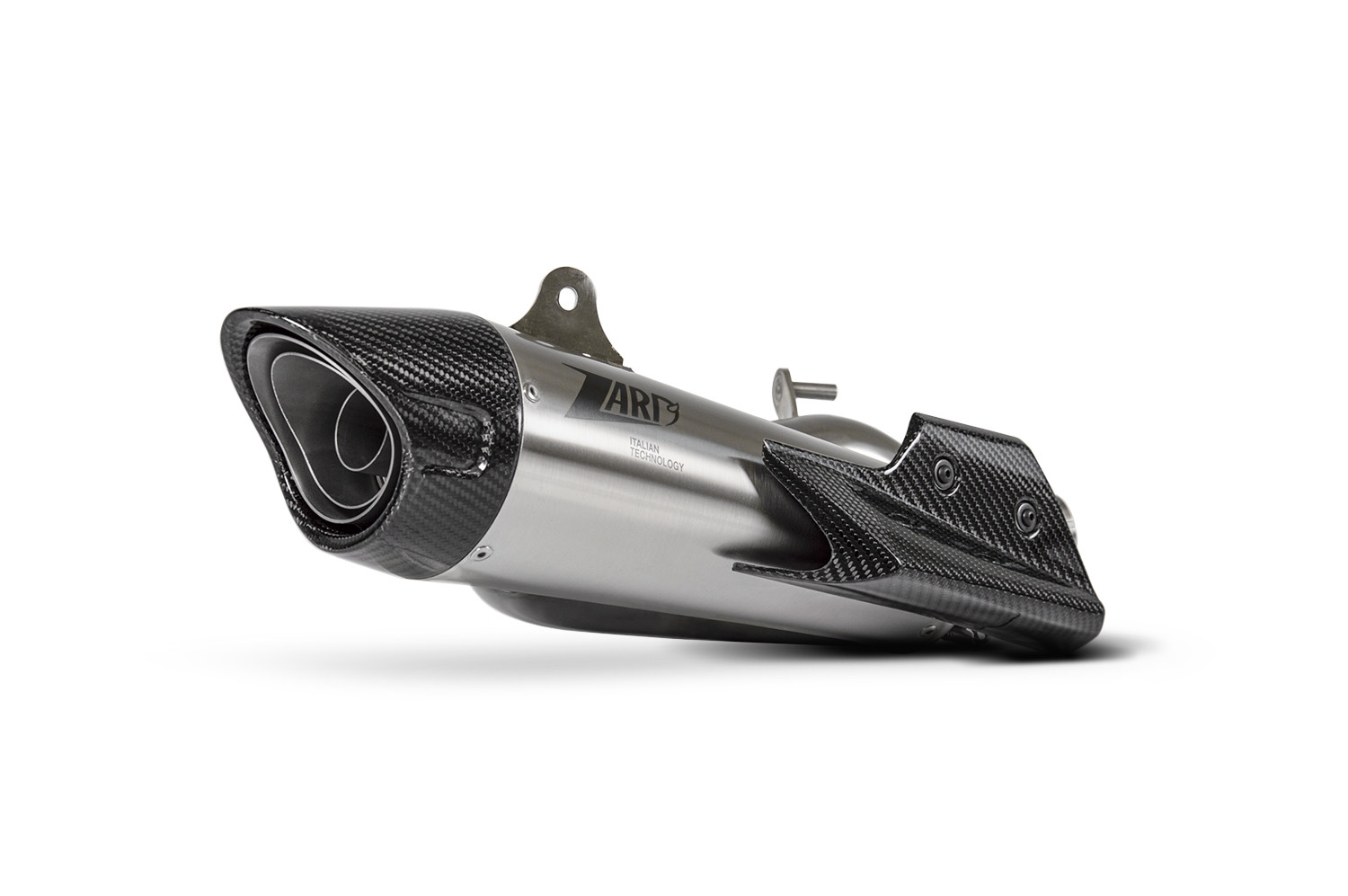 Slip-On Zard Titanio Satinato Fondello Carbonio Racing per TRIUMPH STREET TRIPLE 765 2020-2022