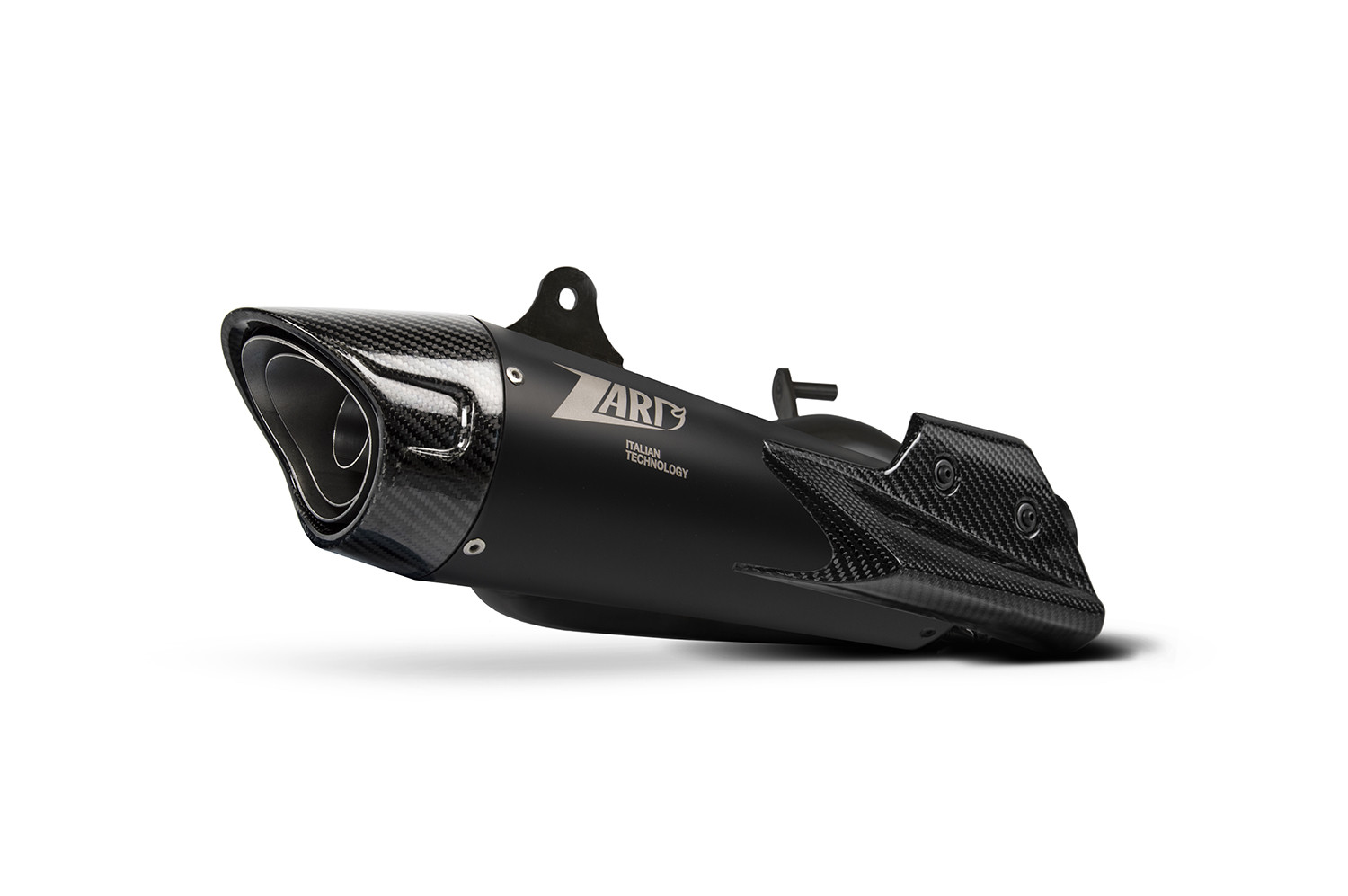Slip-On Zard Acciaio Inox Nero Fondello Carbonio Omologato per TRIUMPH STREET TRIPLE 765 2020-2022