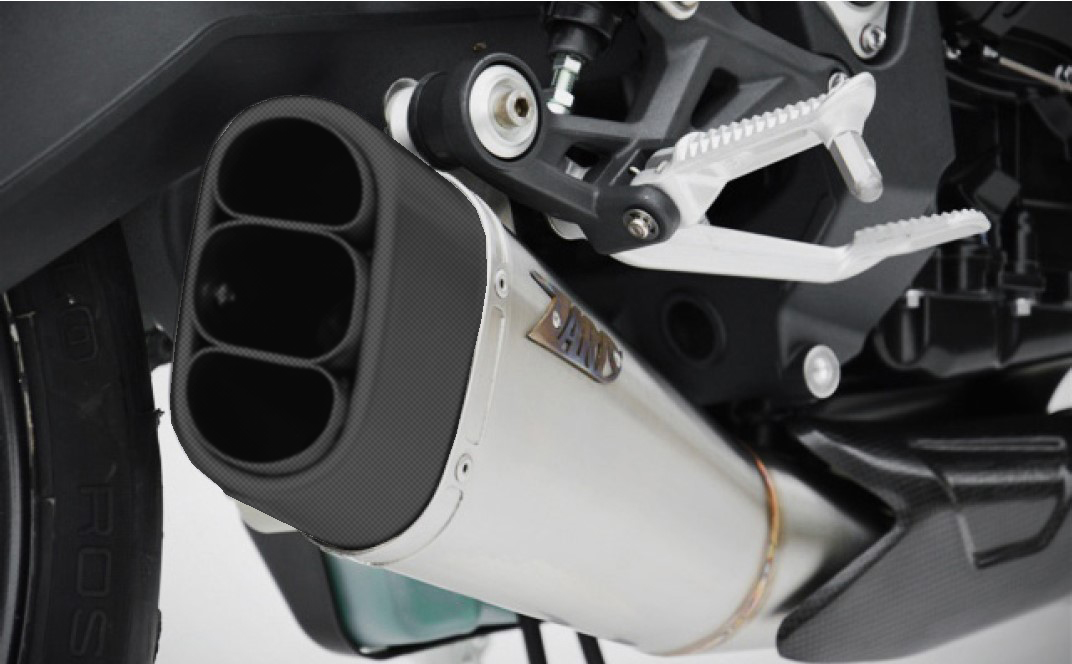 Slip-On Zard "SHORT" Acciaio Inox Racing Satinato Fondello Carbonio per TRIUMPH STREET TRIPLE 675 2013-2016