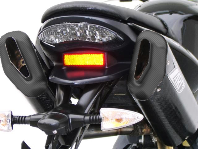 Slip-On Zard "PENTA" Acciaio Inox-Alluminio Racing Nero Fondello Carbonio per TRIUMPH STREET TRIPLE 675 2007-2012