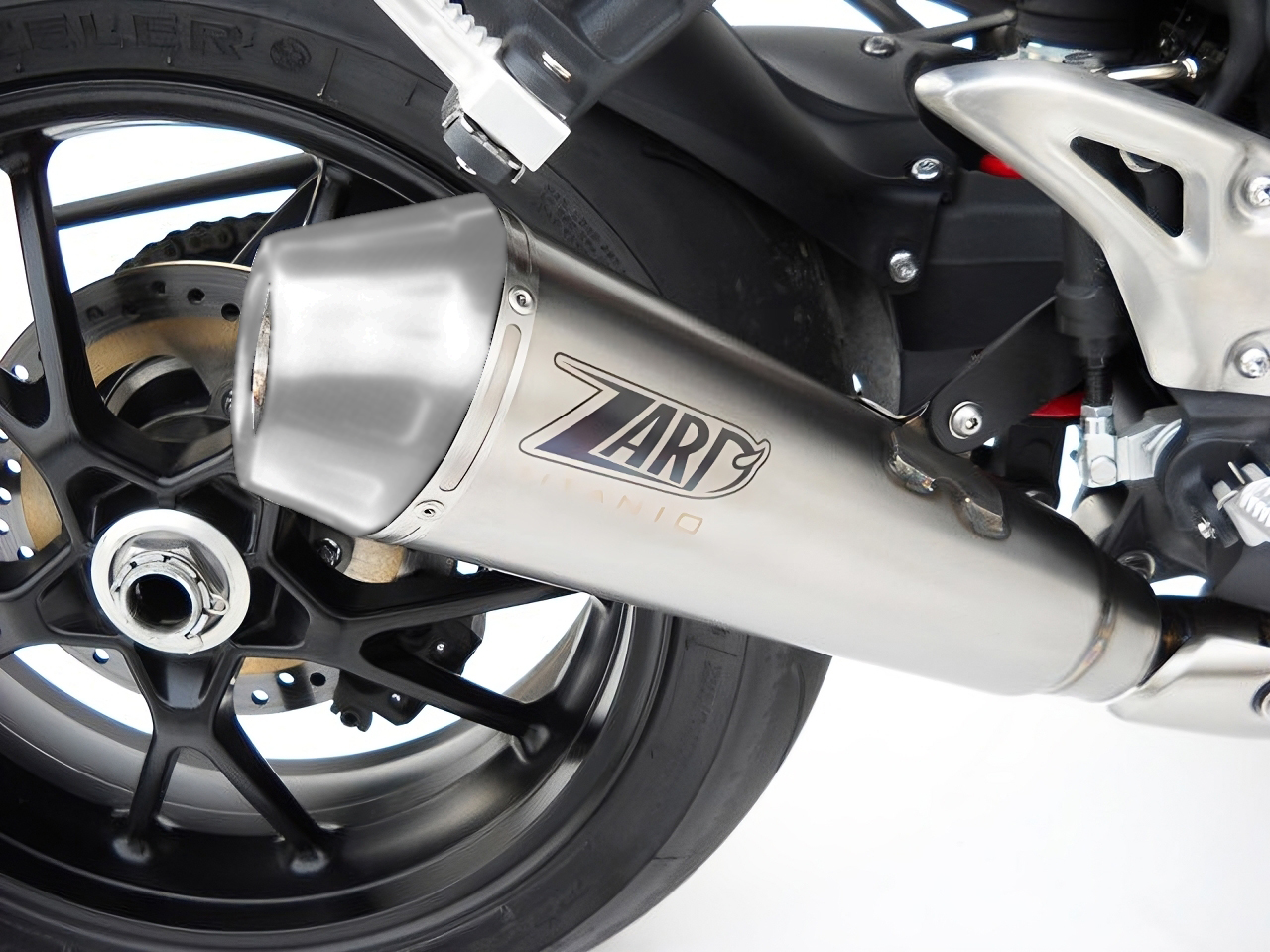 Slip-On Zard Acciaio Inox Fondello Inox Racing Satinato per TRIUMPH SPEED TRIPLE 1050 2011-2013