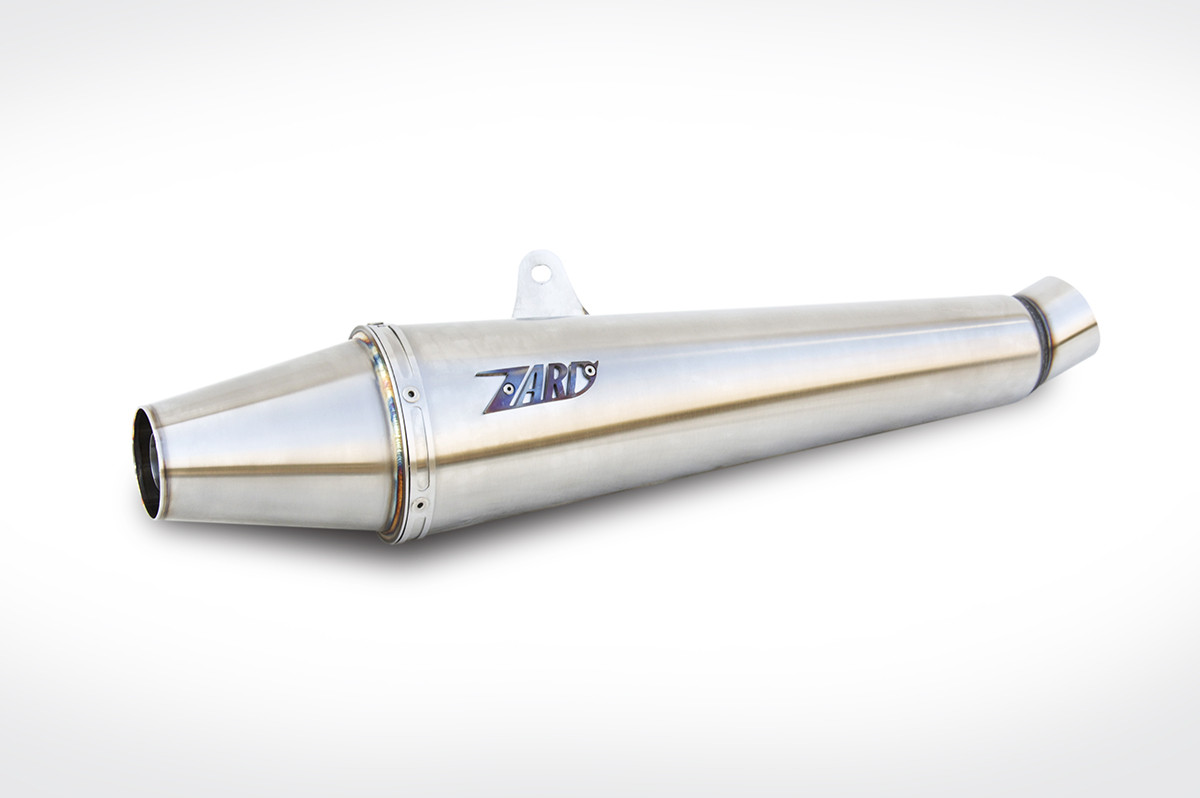 Kit Completo Zard 2>1 "CONICO" Basso Acciaio Inox Omologato Satinato per TRIUMPH THRUXTON 900 2001-2007