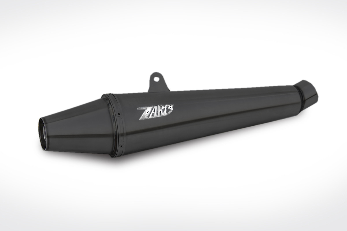 Kit Completo Catalizzato Zard 2>1 "CONICO" Basso Acciaio Inox Omologato Nero per TRIUMPH THRUXTON 900 2008-2016