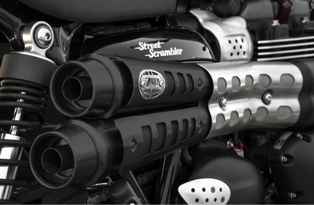Slip-On Zard "SIX DAYS" Acciaio Inox Nero Racing per TRIUMPH STREET SCRAMBLER 900 2017-2020