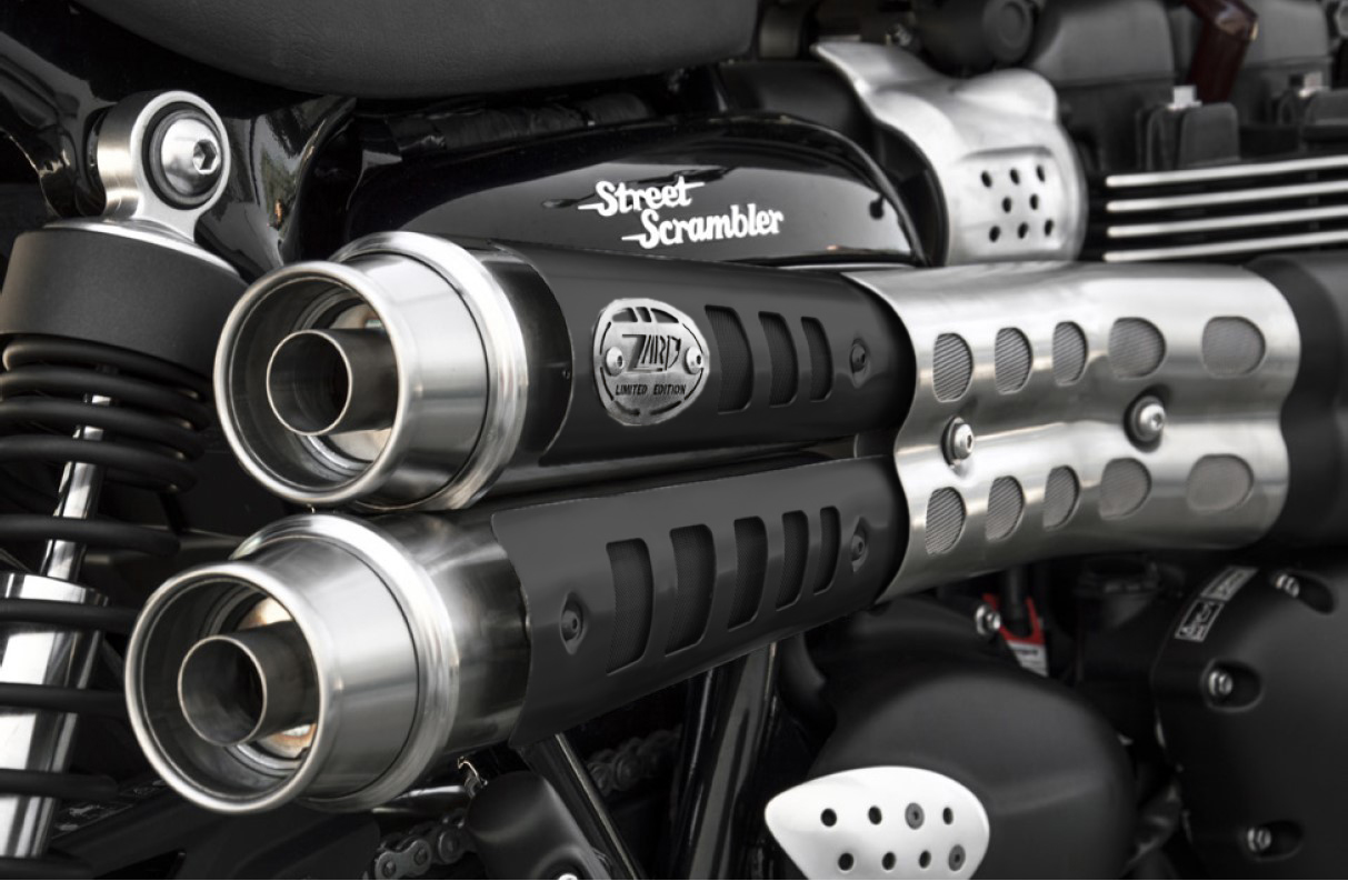 Slip-On Zard "SIX DAYS" Acciaio Inox Paracalore Nero Racing per TRIUMPH STREET SCRAMBLER 900 2017-2020