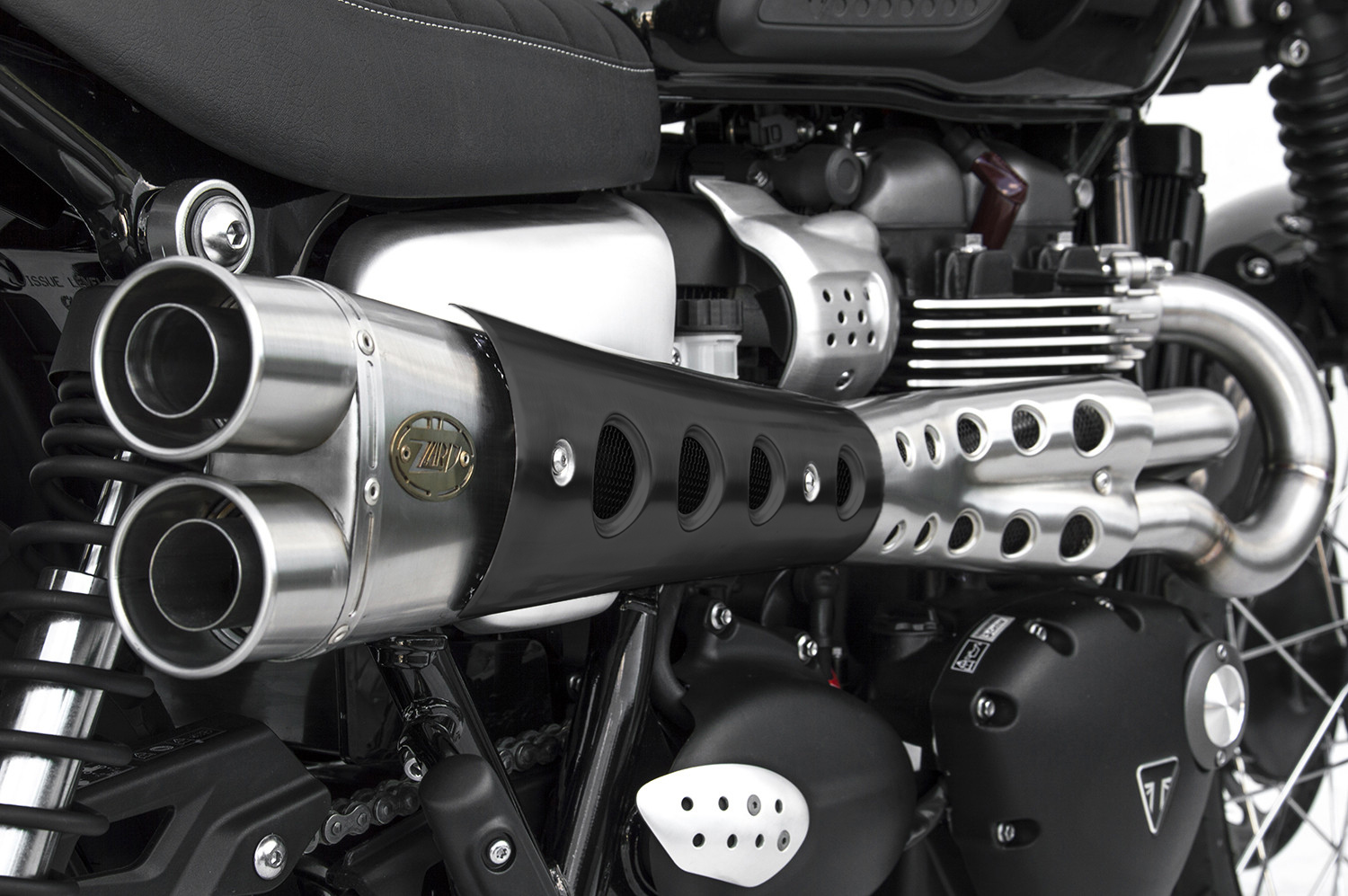 Kit Completo Zard 2>1 "SPECIAL EDITION" Acciaio Inox Paracalore Nero Racing per TRIUMPH STREET SCRAMBLER 900 2017-2020