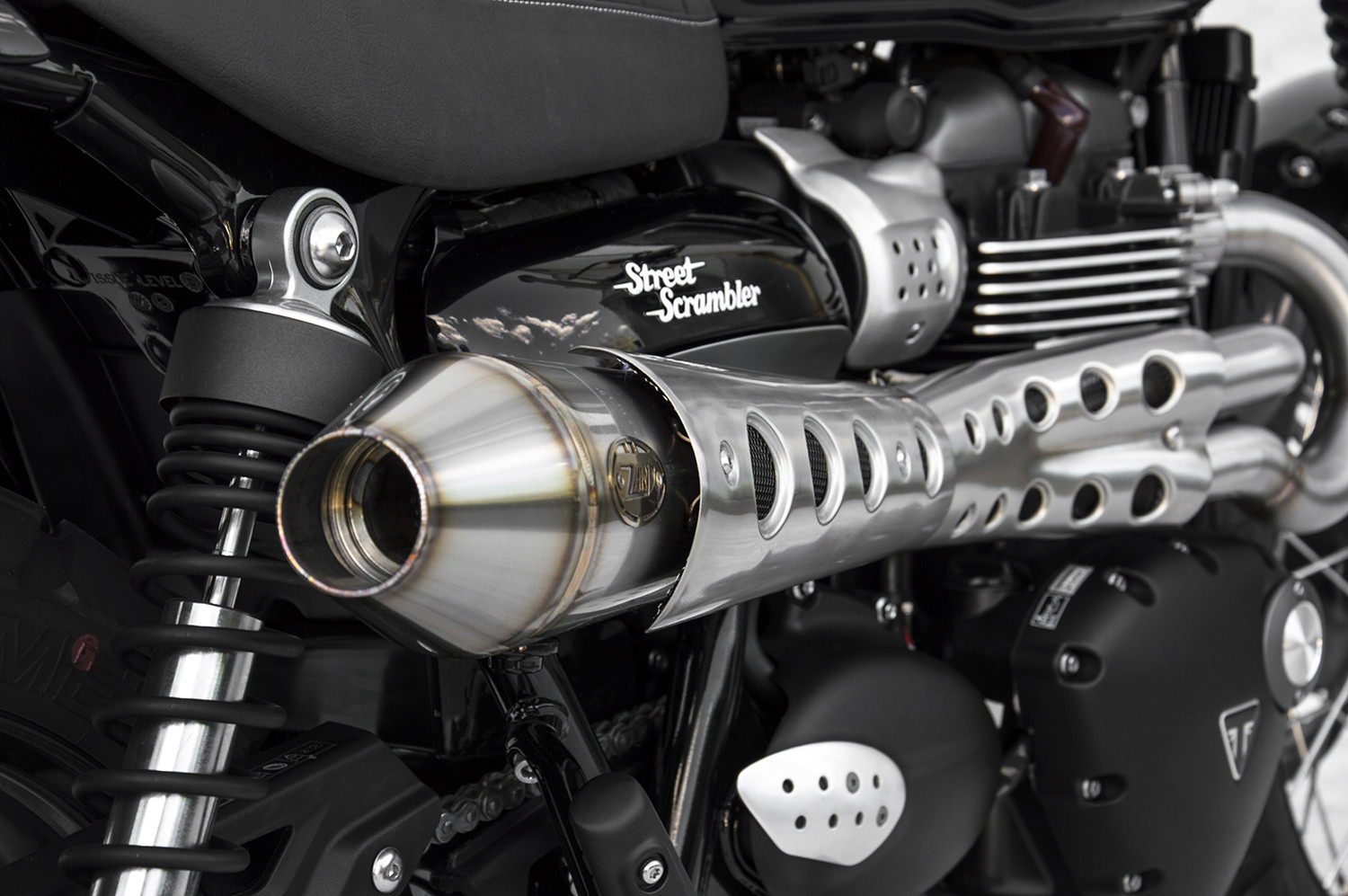 Kit Completo Zard 2>1 "CONICO" Alto Acciaio Inox Satinato Racing per TRIUMPH STREET SCRAMBLER 900 2017-2020