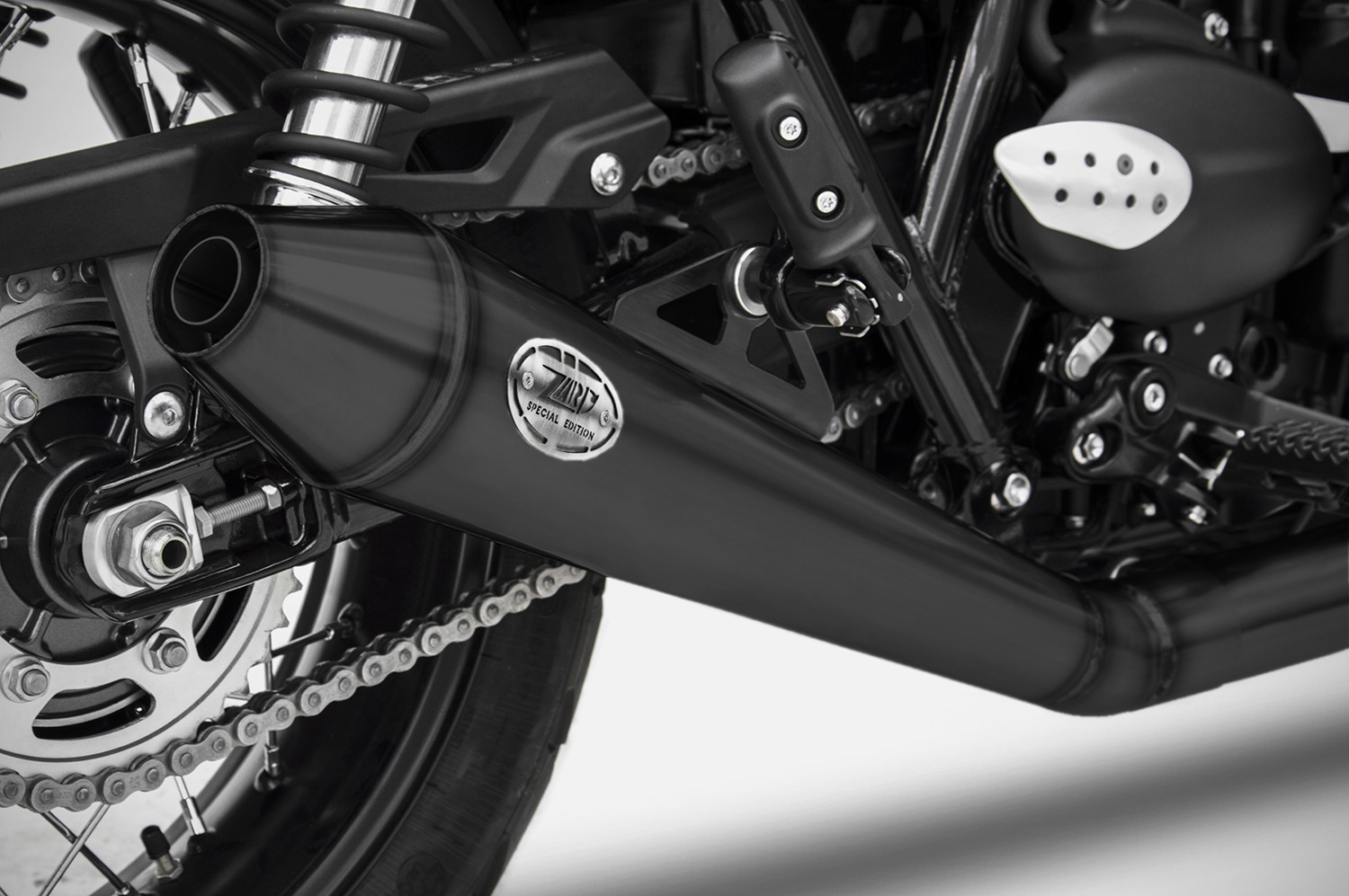 Kit Completo Zard 2>1 "CONICO" Basso Acciaio Inox Nero Racing per TRIUMPH STREET SCRAMBLER 900 2017-2020