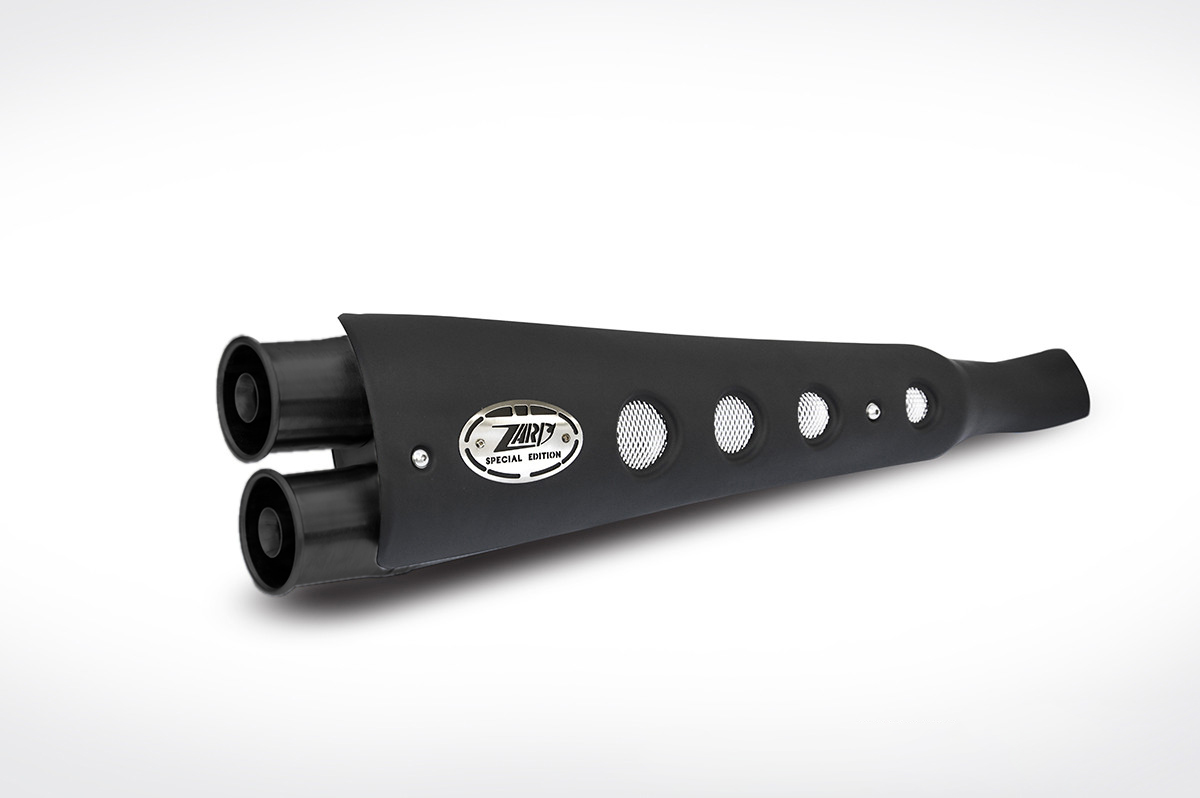 Kit Completo Zard 2>1 "SPECIAL" Alto Acciaio Inox Nero Omologato per TRIUMPH SCRAMBLER 900 2001-2007