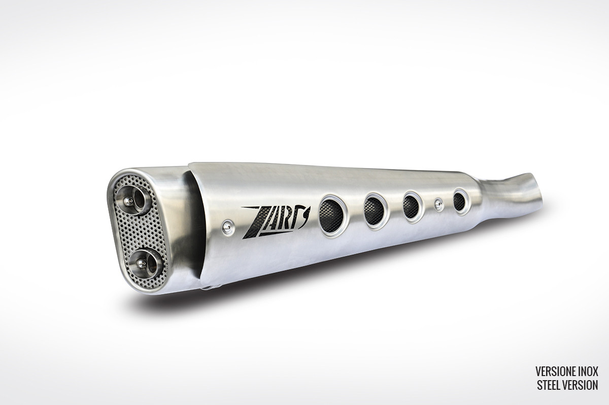 Kit Completo Zard 2>1 "SHORT" Alto Acciaio Inox Satinato Racing per TRIUMPH SCRAMBLER 900 2001-2016