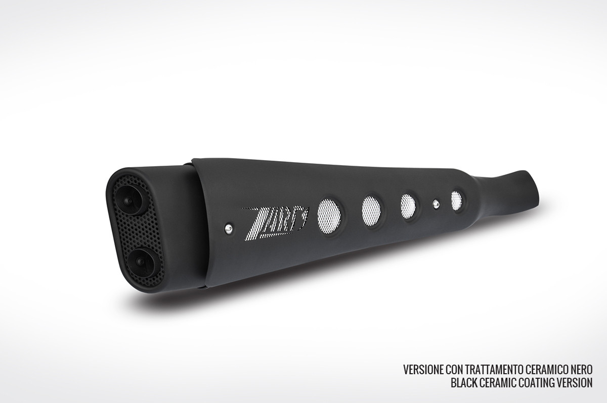Kit Completo Zard 2>1 "SHORT" Alto Acciaio Inox Nero Racing per TRIUMPH SCRAMBLER 900 2001-2016