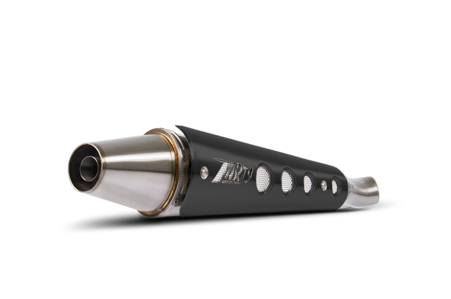 Kit Completo Zard 2>1 "CONICO" Alto Acciaio Inox Paracalore Nero Omologato per TRIUMPH SCRAMBLER 900 2001-2007