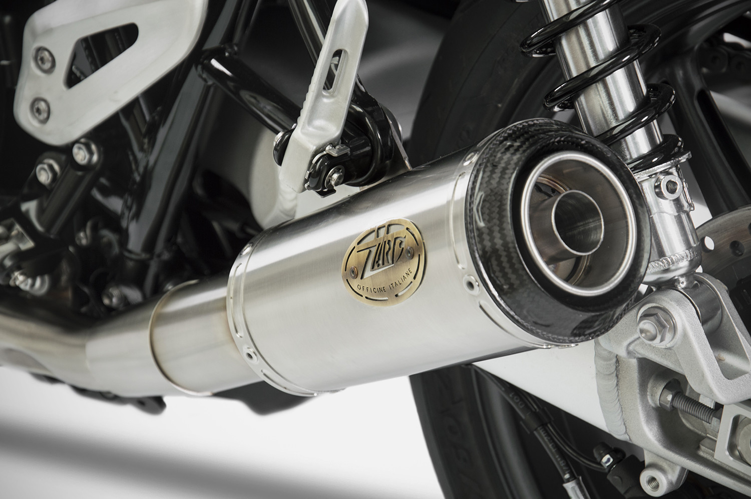 Slip-On Zard "SP" Acciaio Inox Racing Satinato Fondello Carbonio per TRIUMPH SPEED TWIN 1200 2019-2020