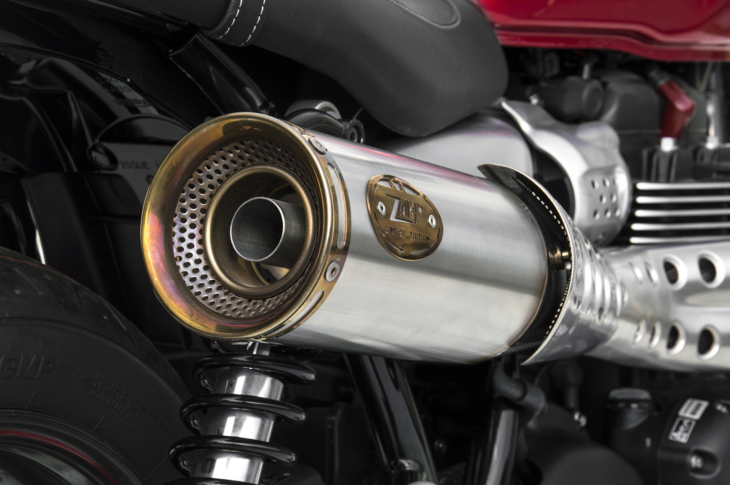 Kit Completo Zard 2>1 "ZUMA" Acciaio Inox Racing Satinato Fondello Bronzato per TRIUMPH STREET TWIN 900 2016-2020
