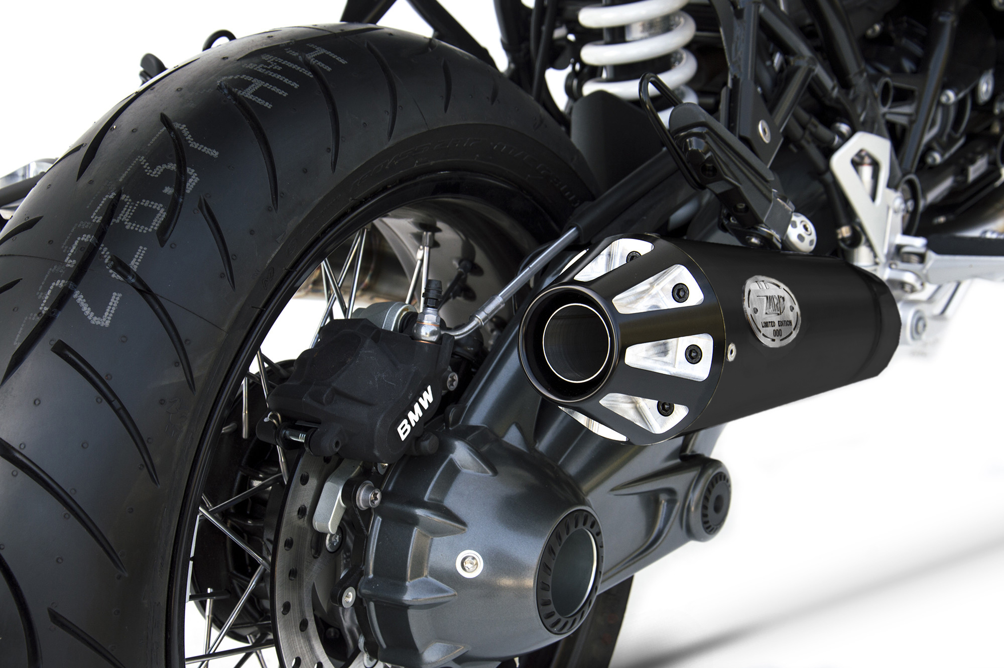 Slip-On Zard Titanio Racing Nero con fondello in alluminio per BMW R NINE T 1200 2015-2020