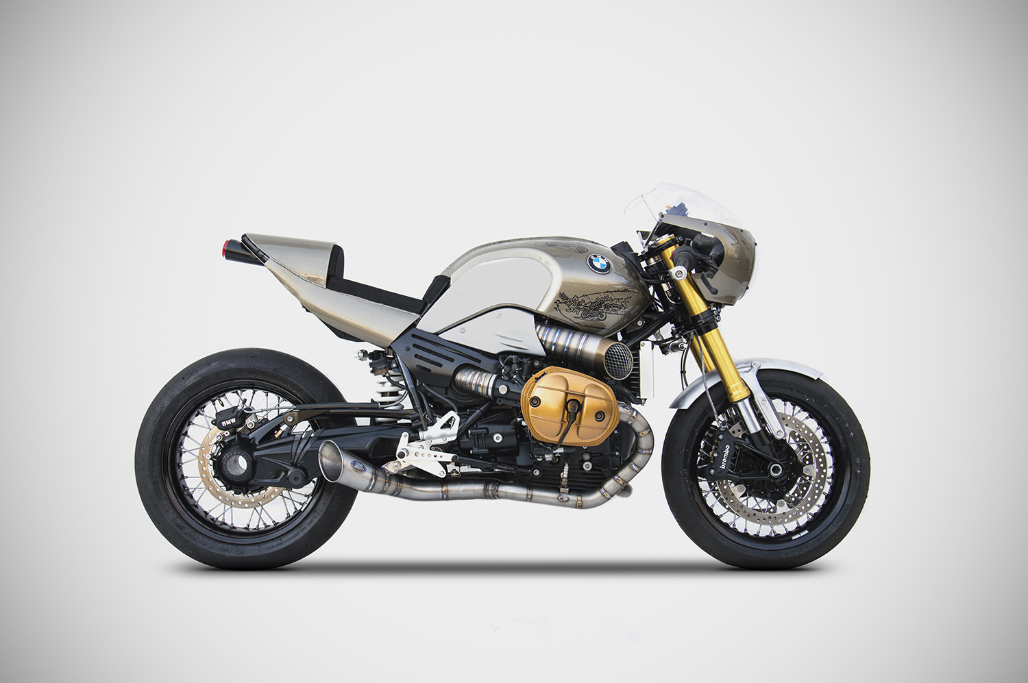 Kit completo 2>1>2 Zard Titanio Racing Satinato per BMW R NINE T 1200 2015-2020