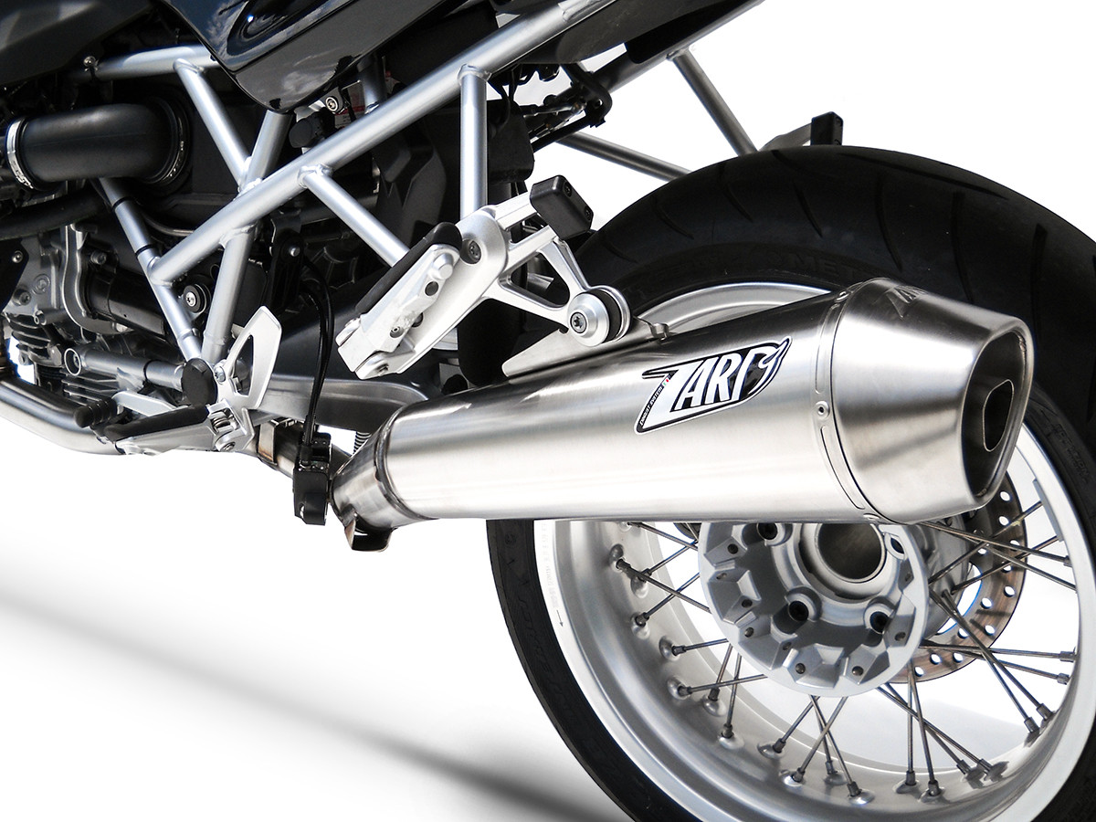 Slip-On Zard "CONICO" Acciaio Inox Racing Satinato con fondello Inox per BMW R 1200 R 2011-2013