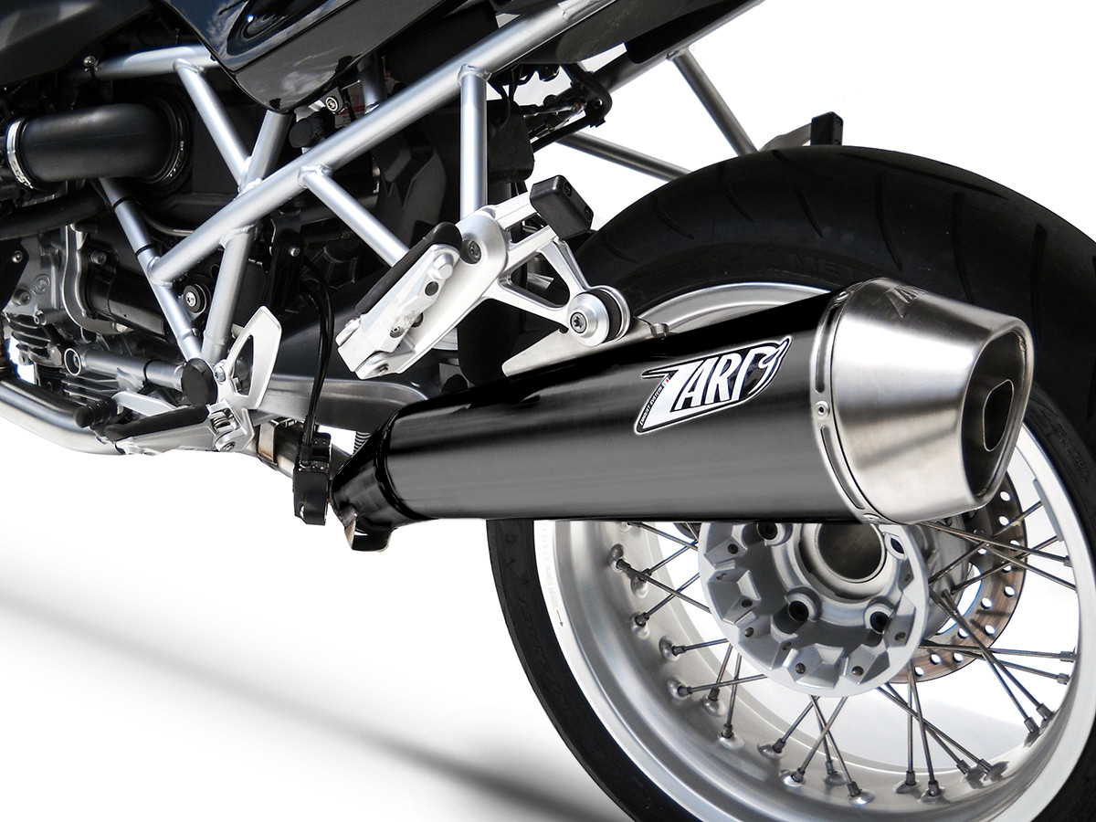 Slip-On Zard "CONICO" Acciaio Inox Racing Nero con fondello Inox per BMW R 1200 R 2004-2008