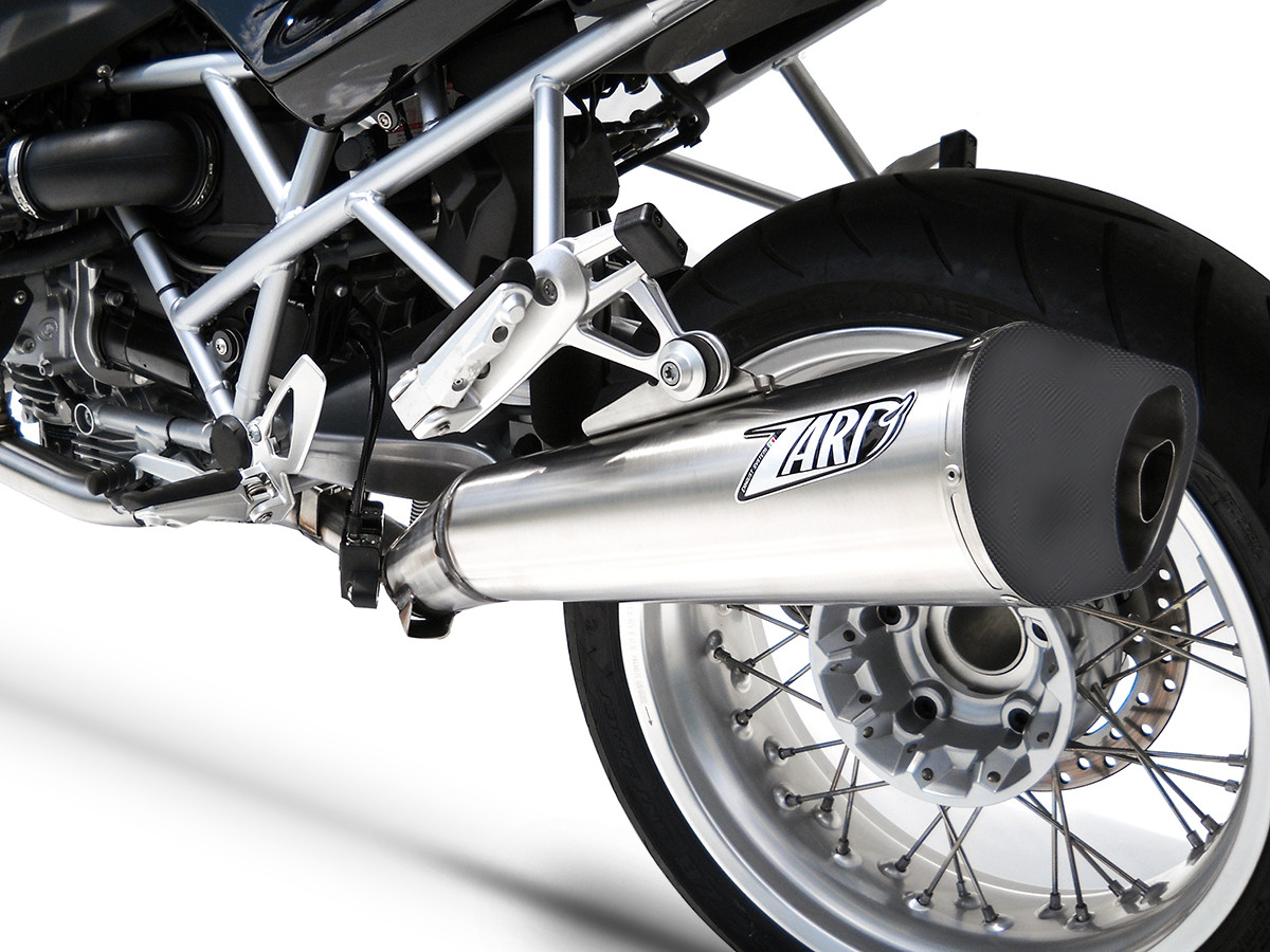 Slip-On Zard "CONICO" Acciaio Inox Racing Satinato con fondello Carbonio per BMW R 1200 R 2004-2008
