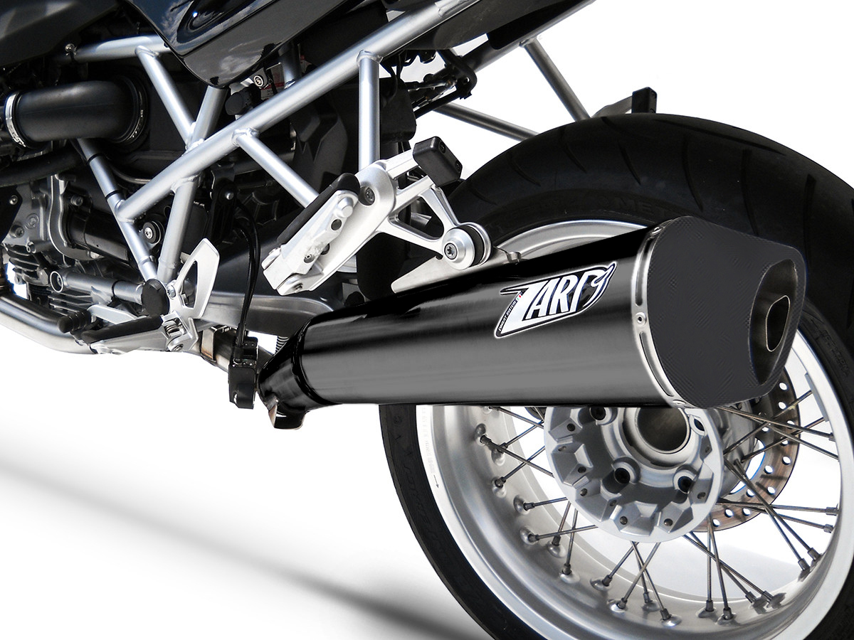 Slip-On Zard "CONICO" Acciaio Inox Racing Nero con fondello Carbonio per BMW R 1200 R 2004-2008