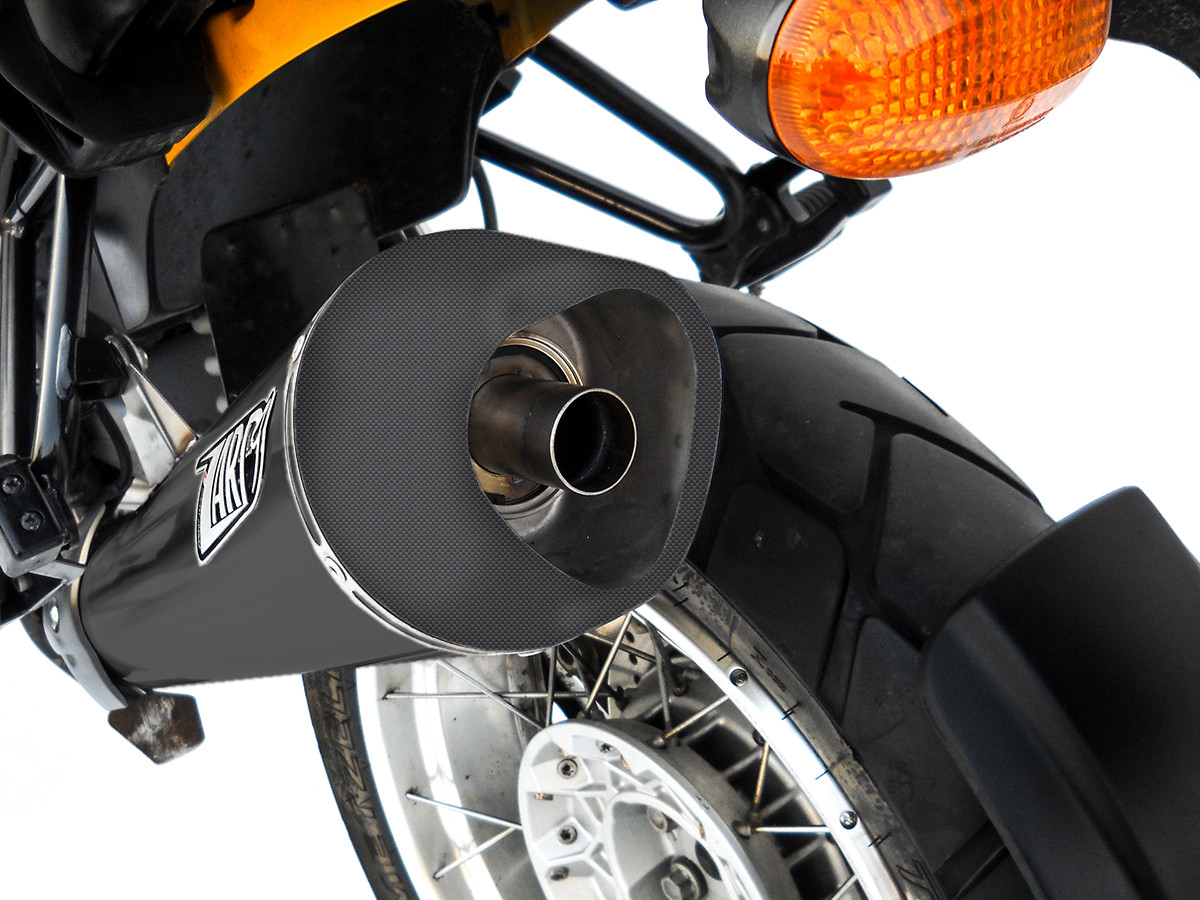 Slip-On Zard "CONICO" Acciaio Inox Racing Nero con fondello Carbonio per BMW R 850 GS 1999-2007