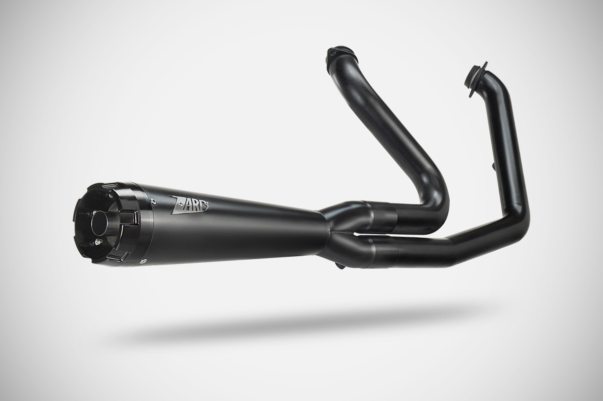 Kit Completo Zard 2>1 Acciaio Inox Omologato Nero con fondello in alluminio per HARLEY DAVIDSON BREAKOUT 117 2016-2024