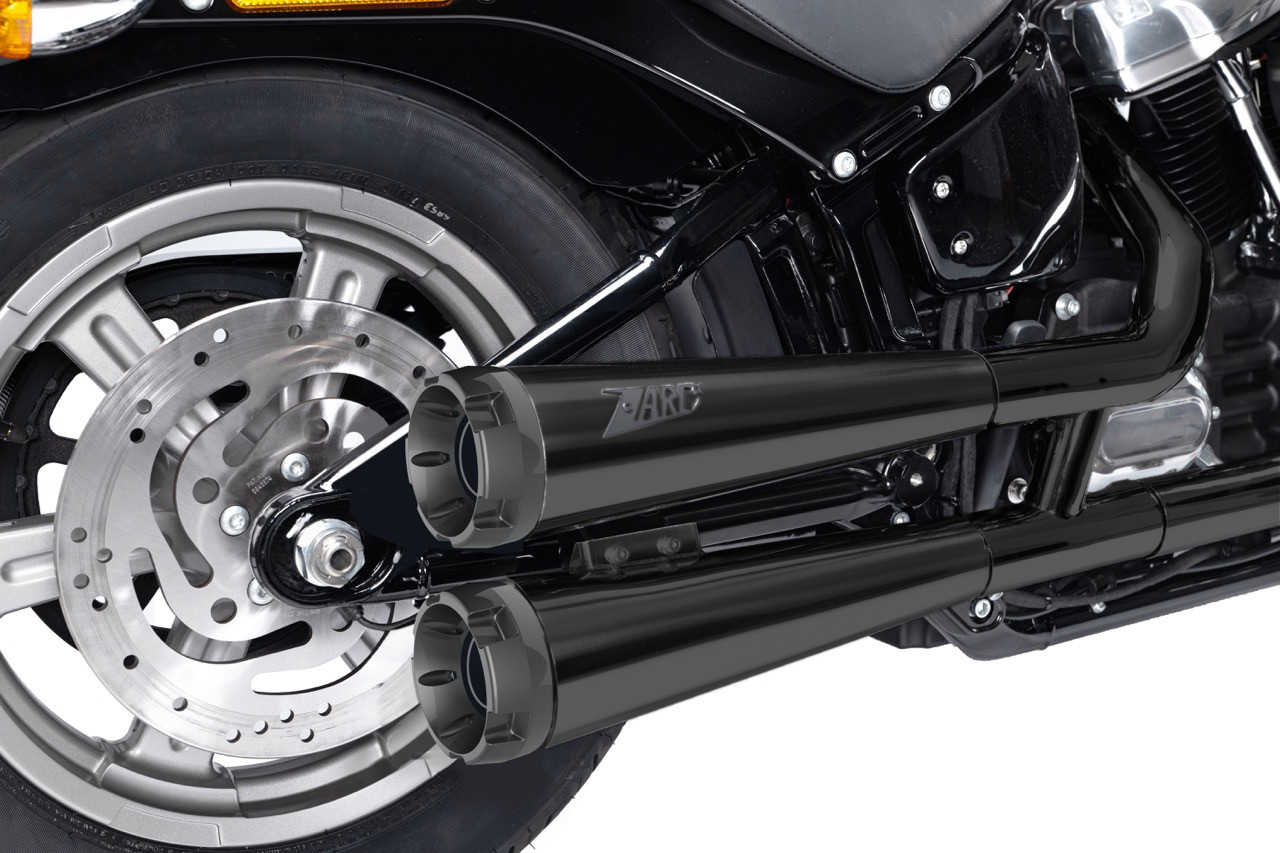 Slip-On Zard Acciaio Inox Nero Racing con fondello alluminio per HARLEY DAVIDSON SOFTAIL M8 2016-2024
