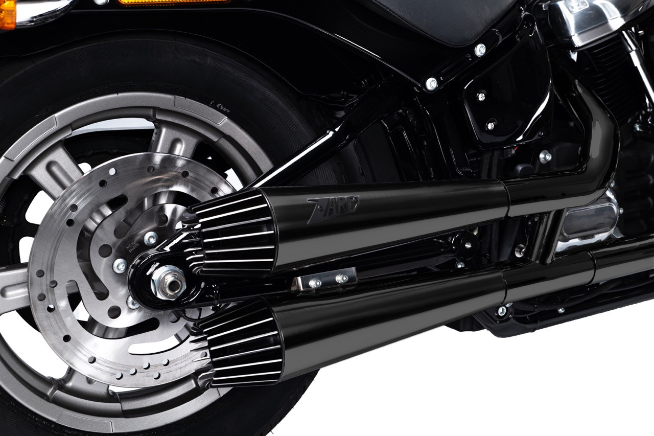 Slip-On Zard Acciaio Inox Nero Omologato con fondello Avio per HARLEY DAVIDSON SOFTAIL M8 2016-2024