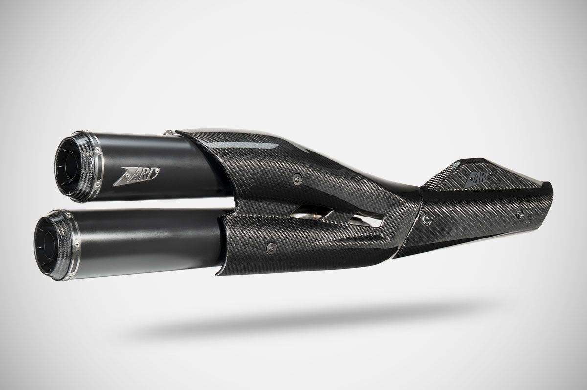 Slip-On Zard "TOP GUN" Acciaio Inox Nero Racing fondello in Carbonio per HARLEY DAVIDSON SPORTSTER S 1250 2021-2024