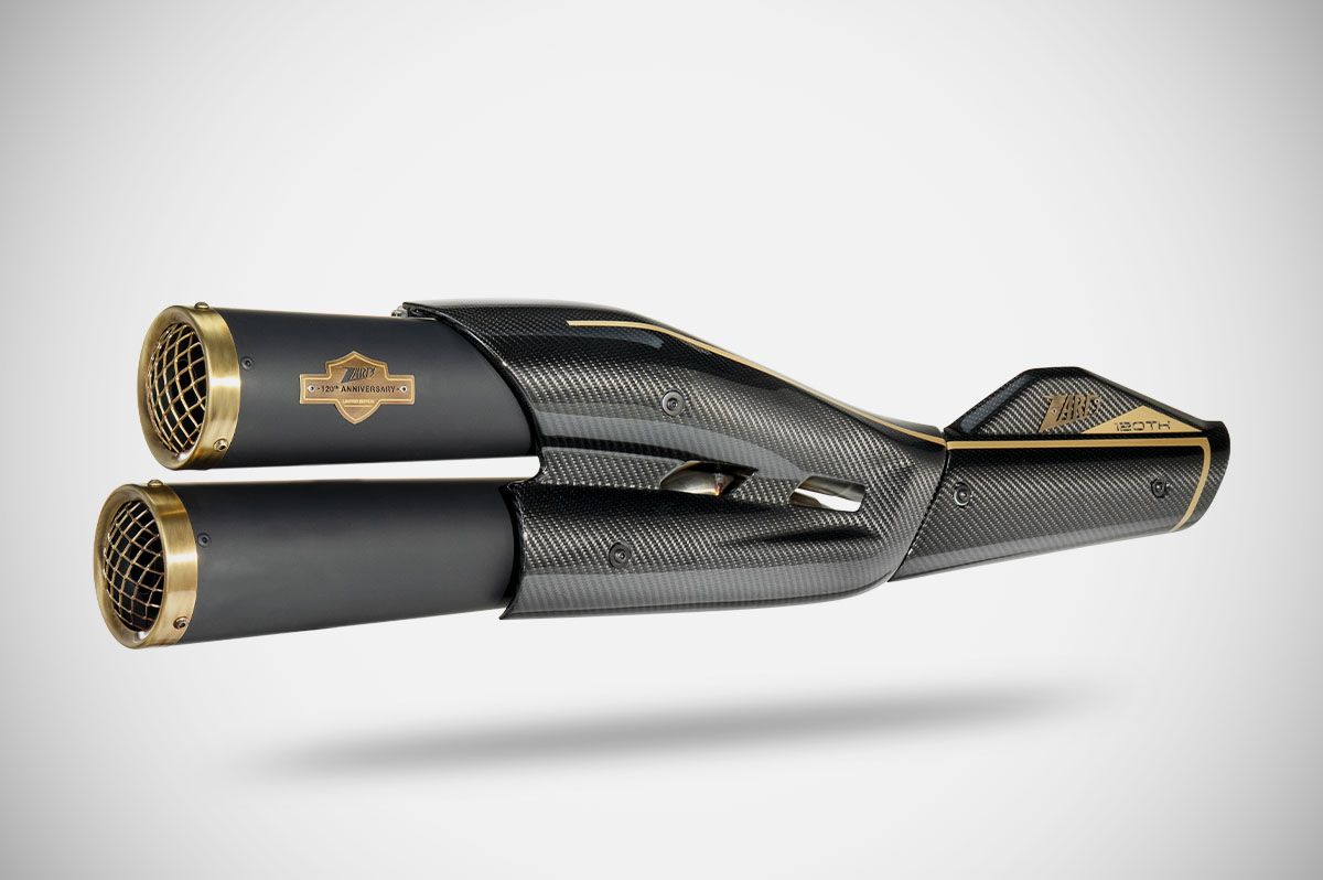 Slip-On Zard "120TH" Acciaio Inox Nero Omologato fondello Bronzato per HARLEY DAVIDSON SPORTSTER S 1250 2021-2024