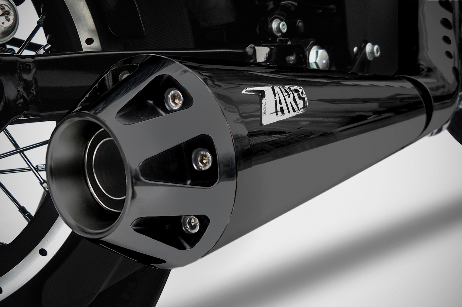 Kit Completo Zard 2>1 "CONICO" Acciaio Inox Nero Omologato con Fondello in Alluminio per HARLEY DAVIDSON SPORTSTER 883 2014-2016