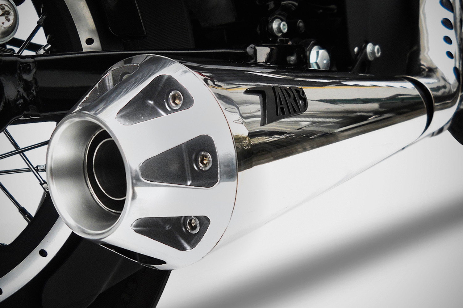 Kit Completo Zard 2>1 "CONICO" Acciaio Inox Lucidato Omologato con Fondello in Alluminio per HARLEY DAVIDSON SPORTSTER 883 2014-2016