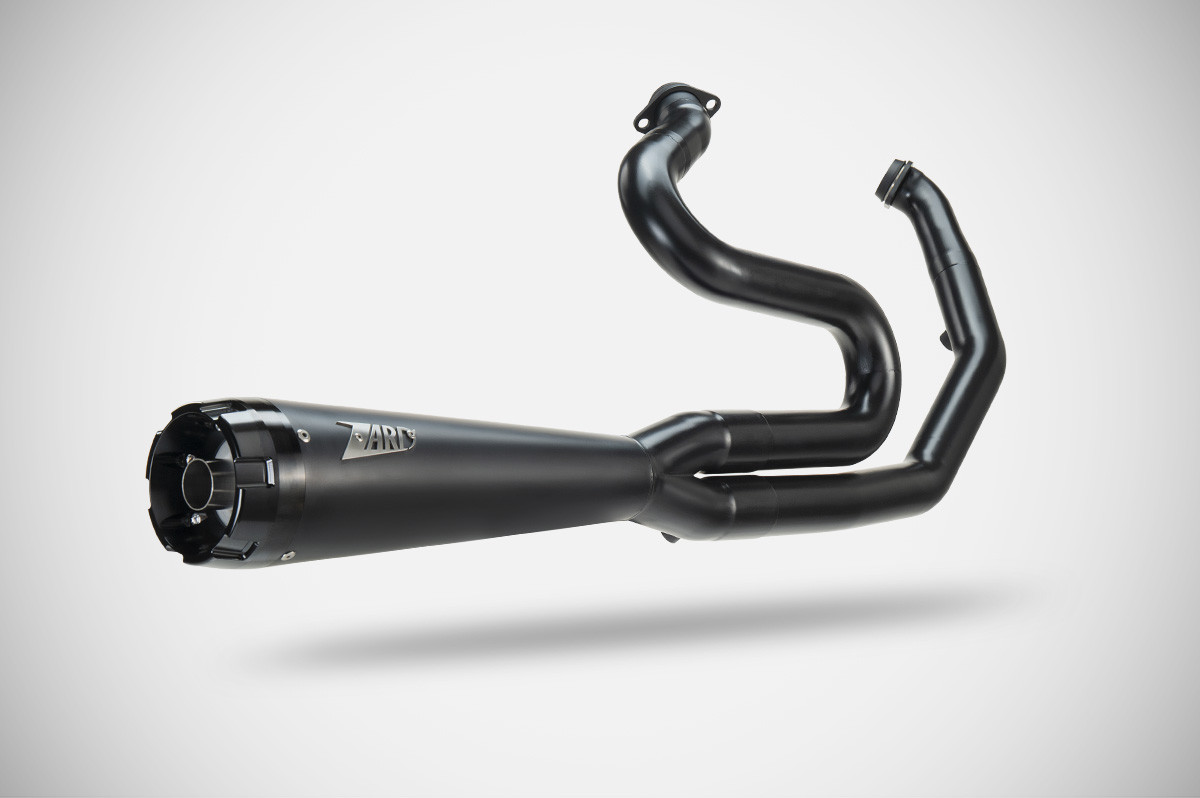 Kit Completo Zard 2>1 Acciaio Inox Nero Racing con Fondello in Alluminio per HARLEY DAVIDSON TOURING M8 2016-2024